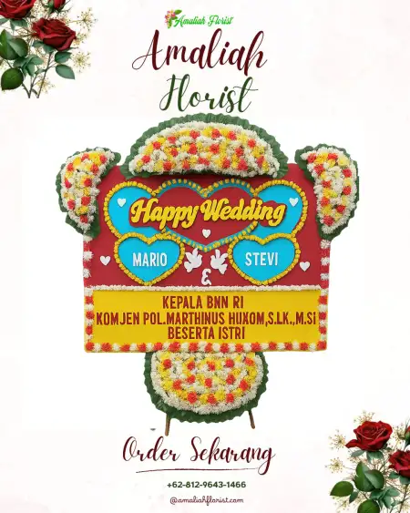 Papan Bunga Pernikahan Petompon